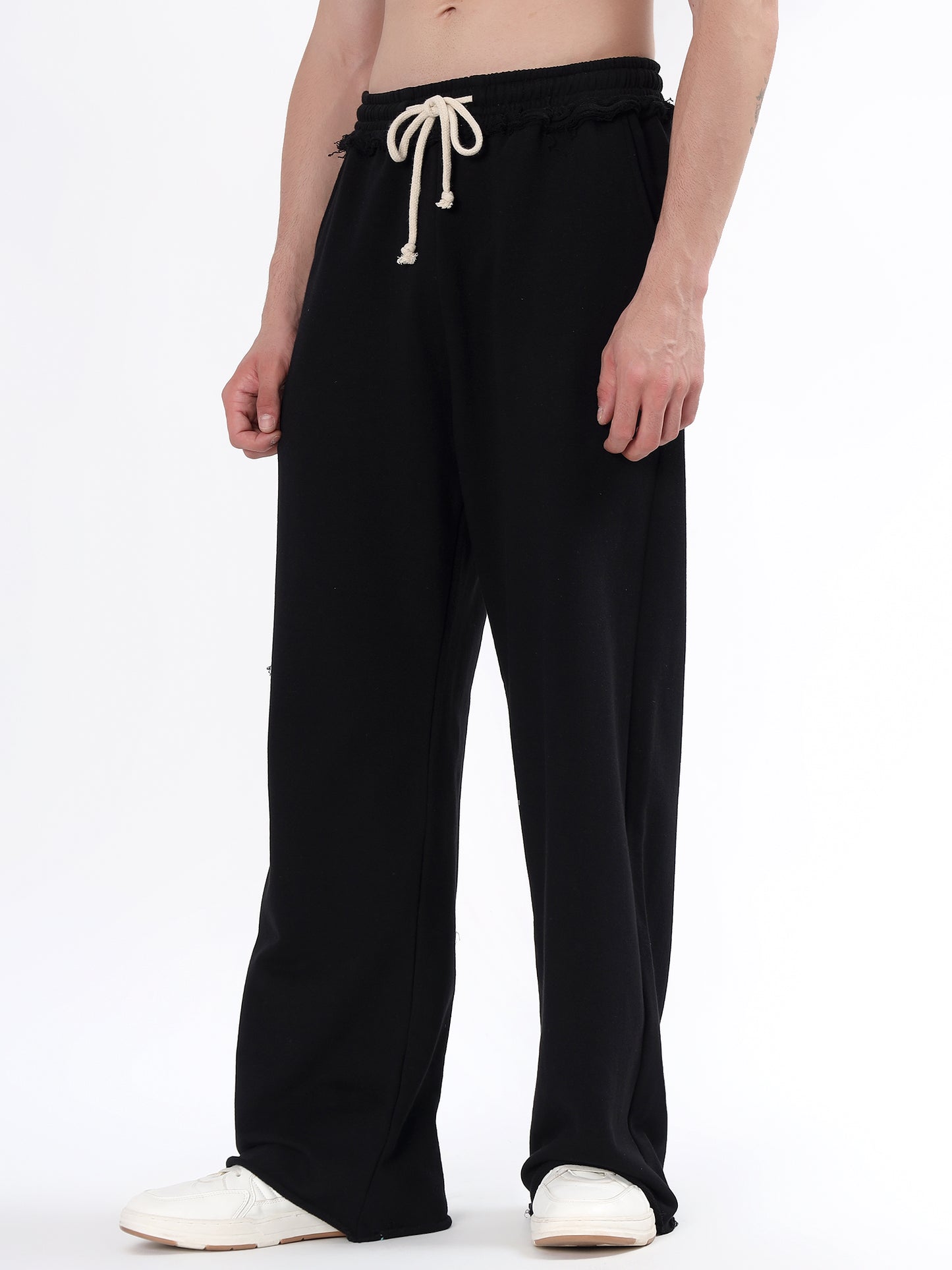 Frayed Wide Leg Jogger