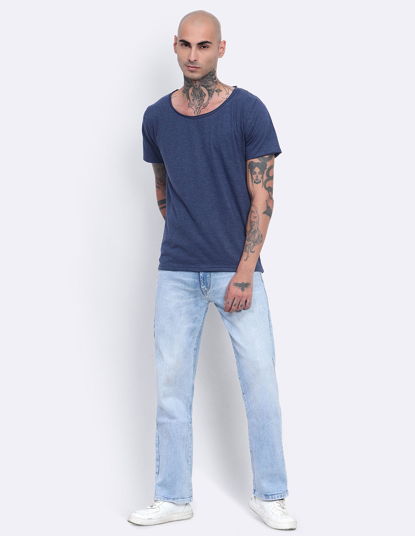 Melange Scoop Neck T-Shirt