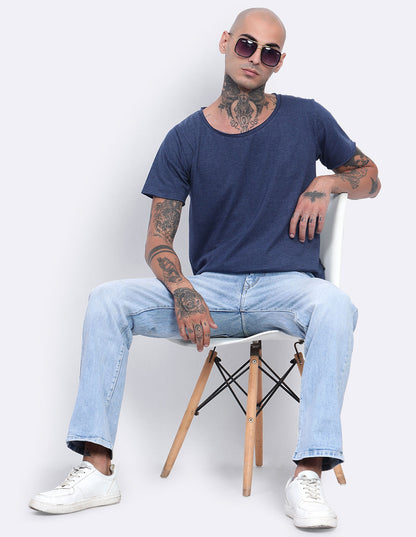 Melange Scoop Neck T-Shirt