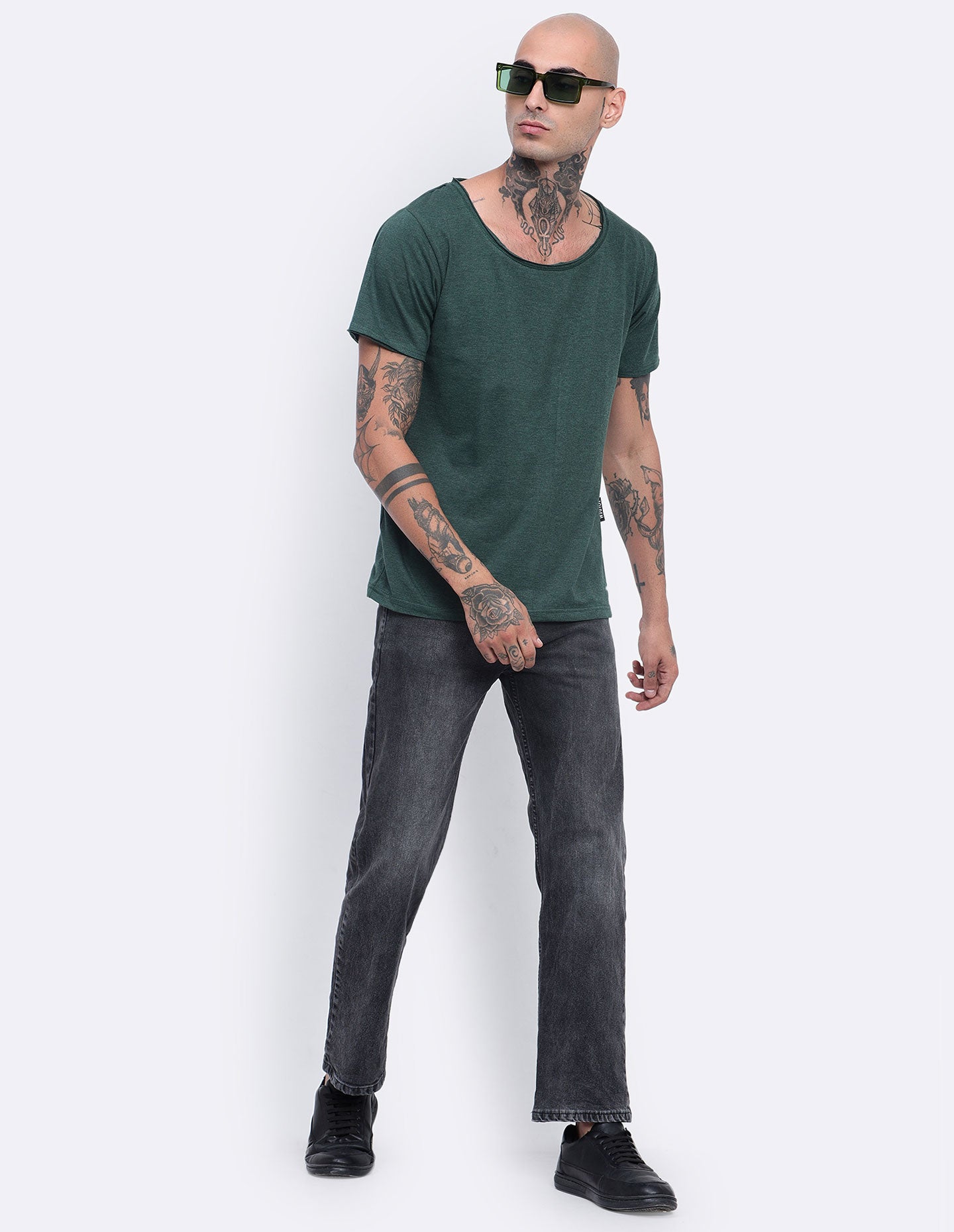 Melange Scoop Neck T-Shirt