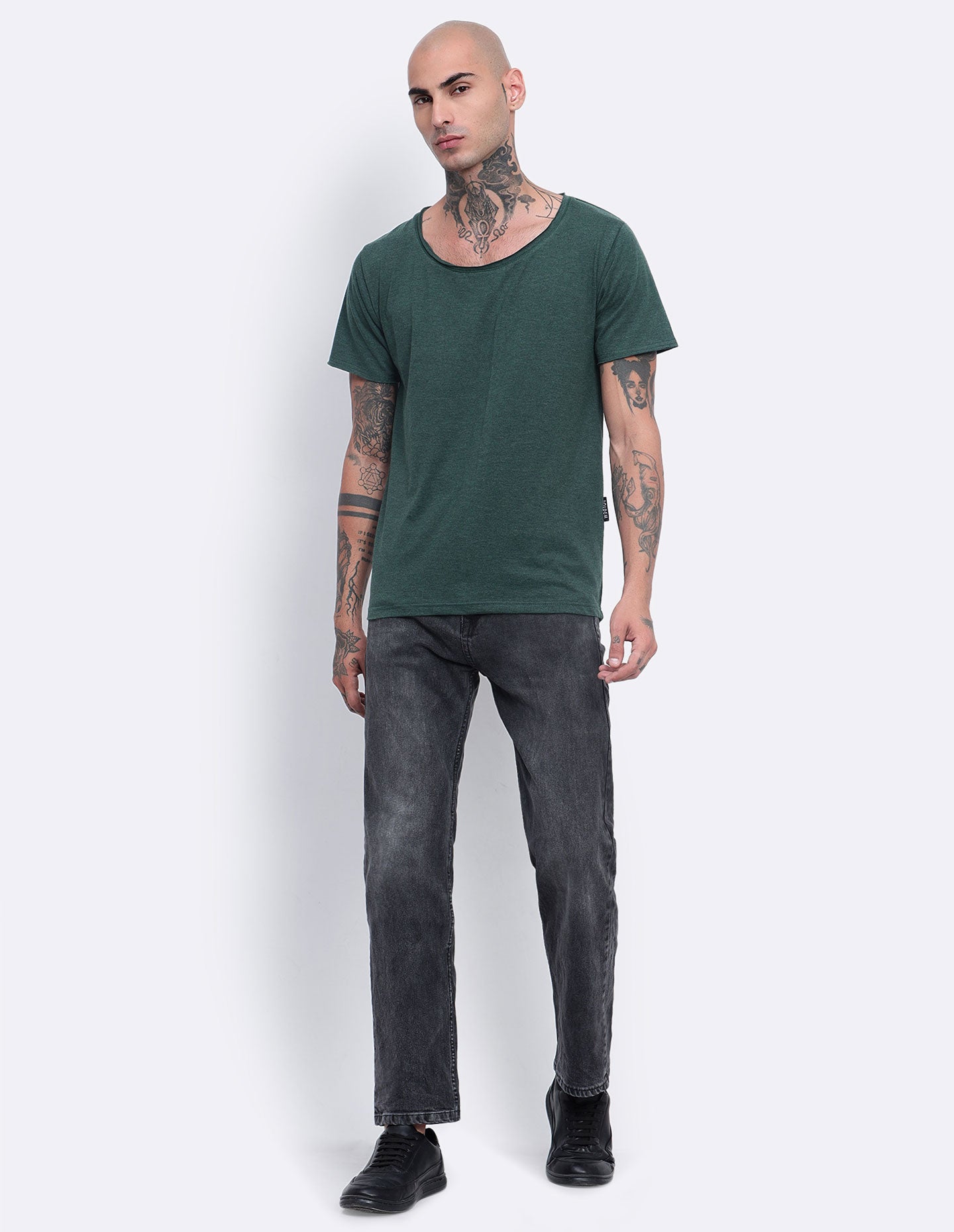 Melange Scoop Neck T-Shirt