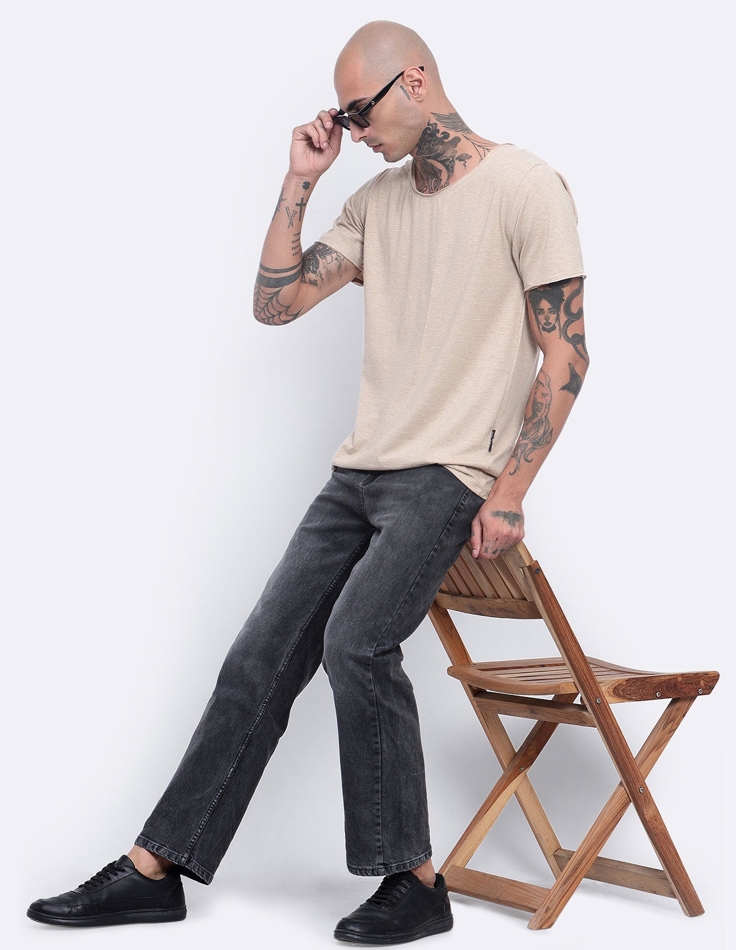 Melange Scoop Neck T-Shirt