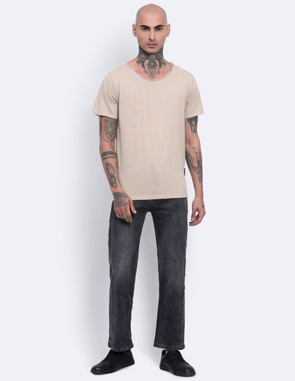 Melange Scoop Neck T-Shirt