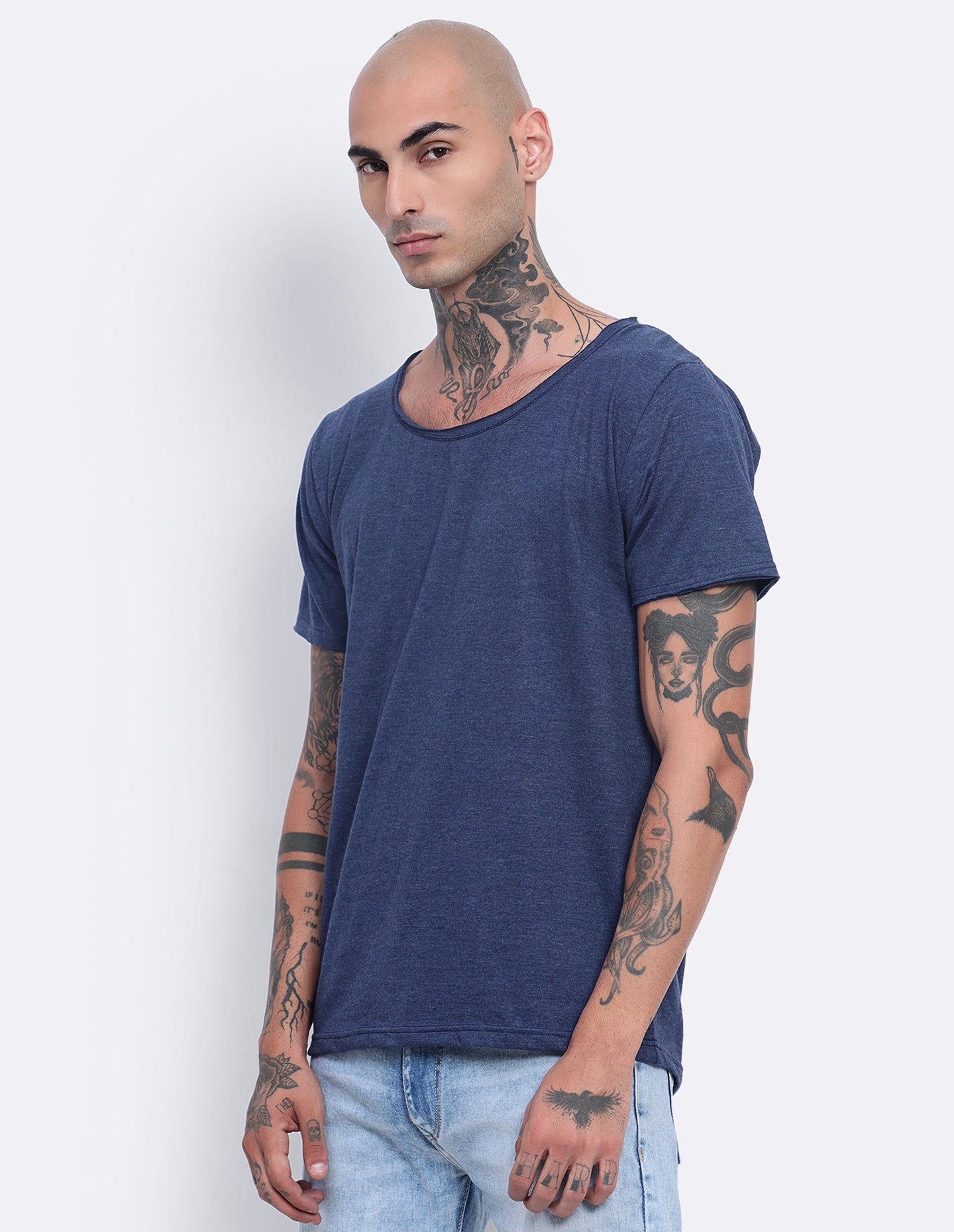 Melange Scoop Neck T-Shirt