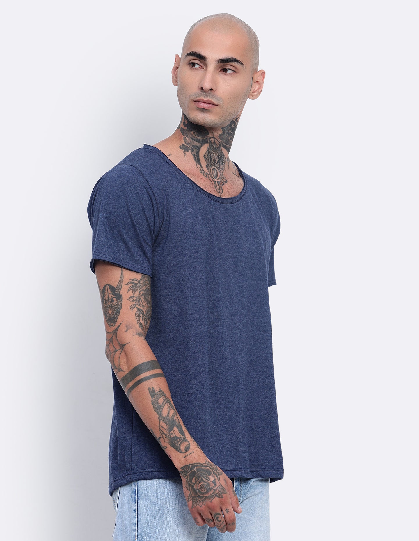 Melange Scoop Neck T-Shirt
