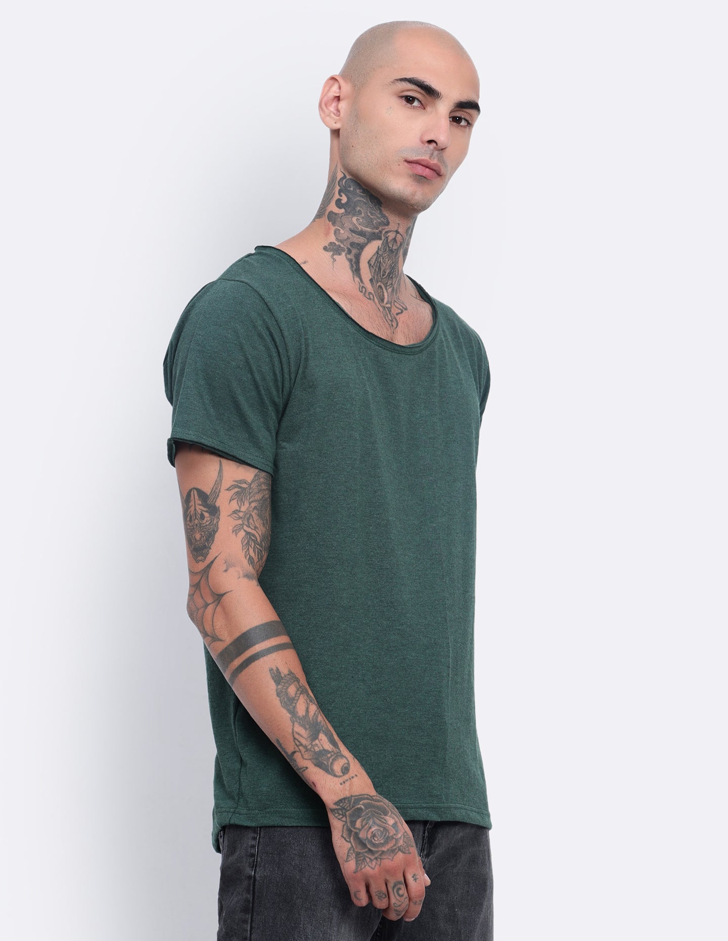 Melange Scoop Neck T-Shirt