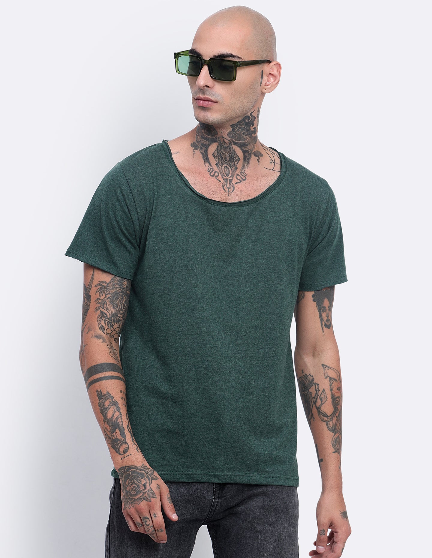 Melange Scoop Neck T-Shirt