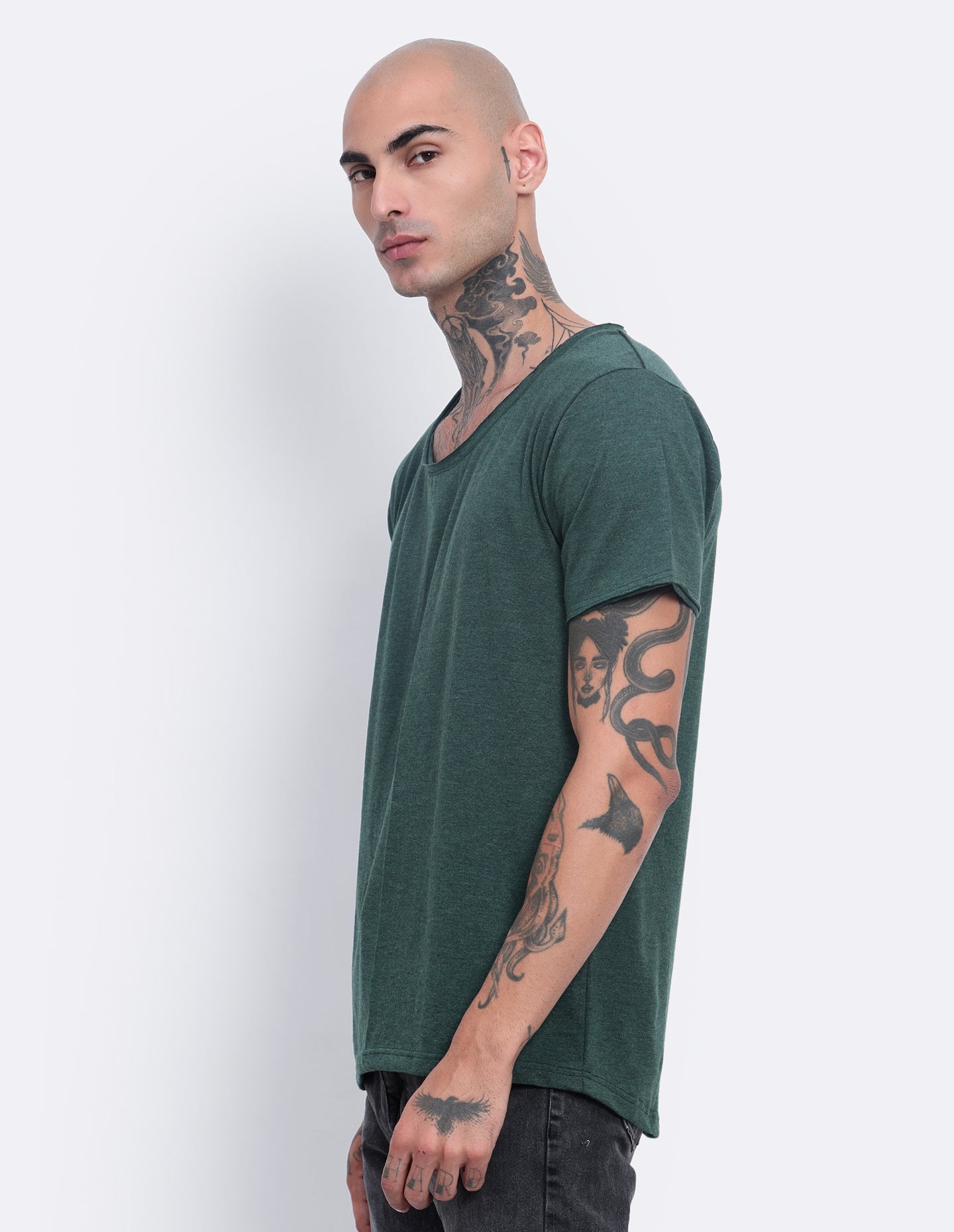 Melange Scoop Neck T-Shirt
