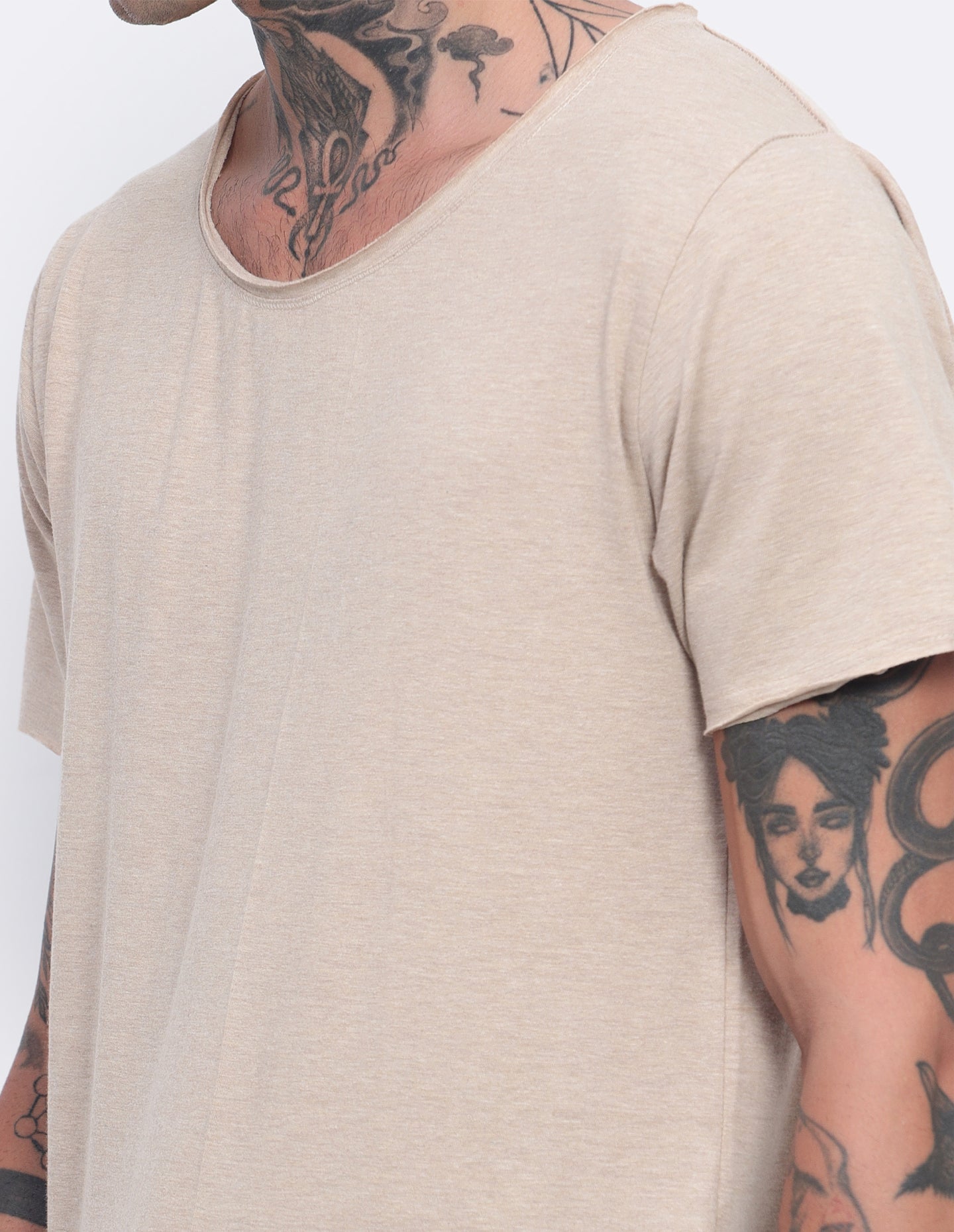 Melange Scoop Neck T-Shirt