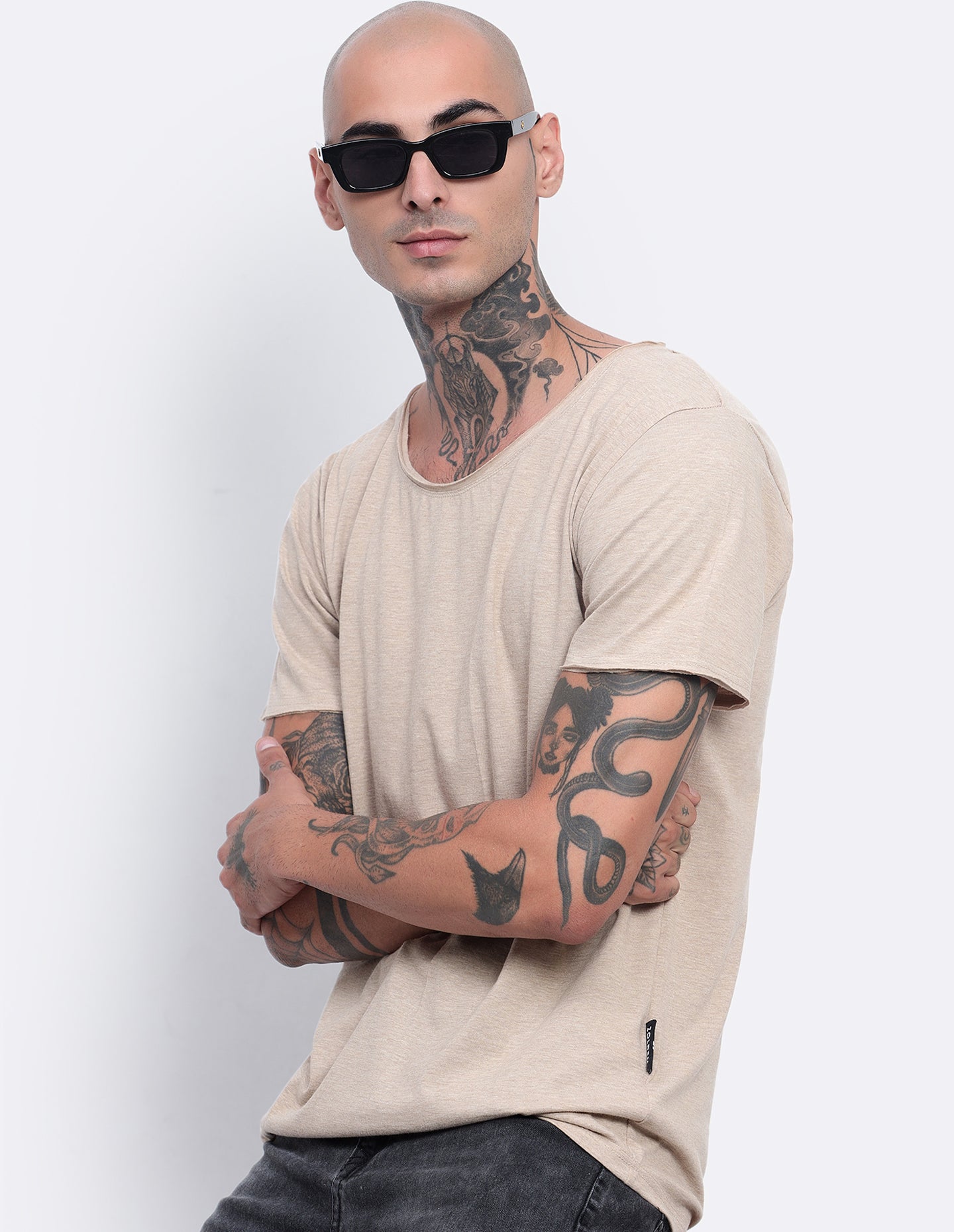 Melange Scoop Neck T-Shirt