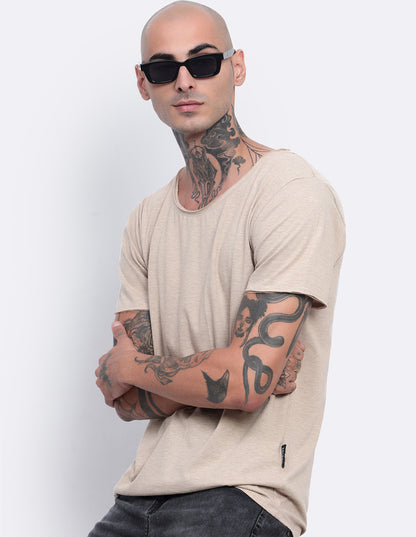 Melange Scoop Neck T-Shirt
