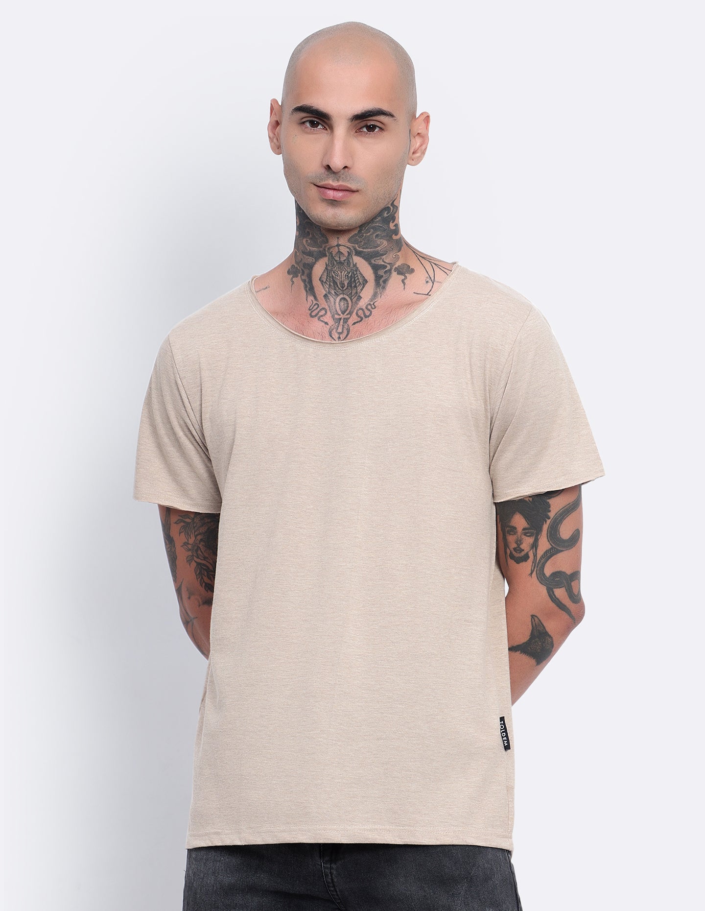 Melange Scoop Neck T-Shirt