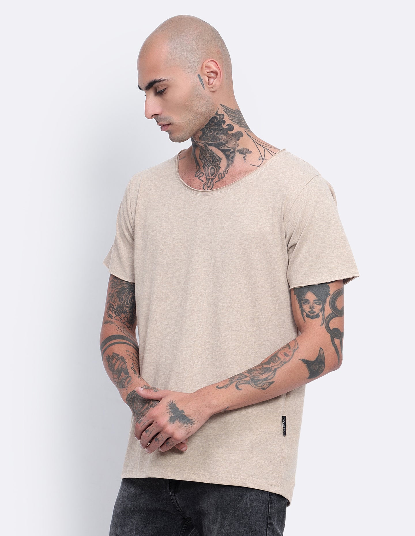 Melange Scoop Neck T-Shirt