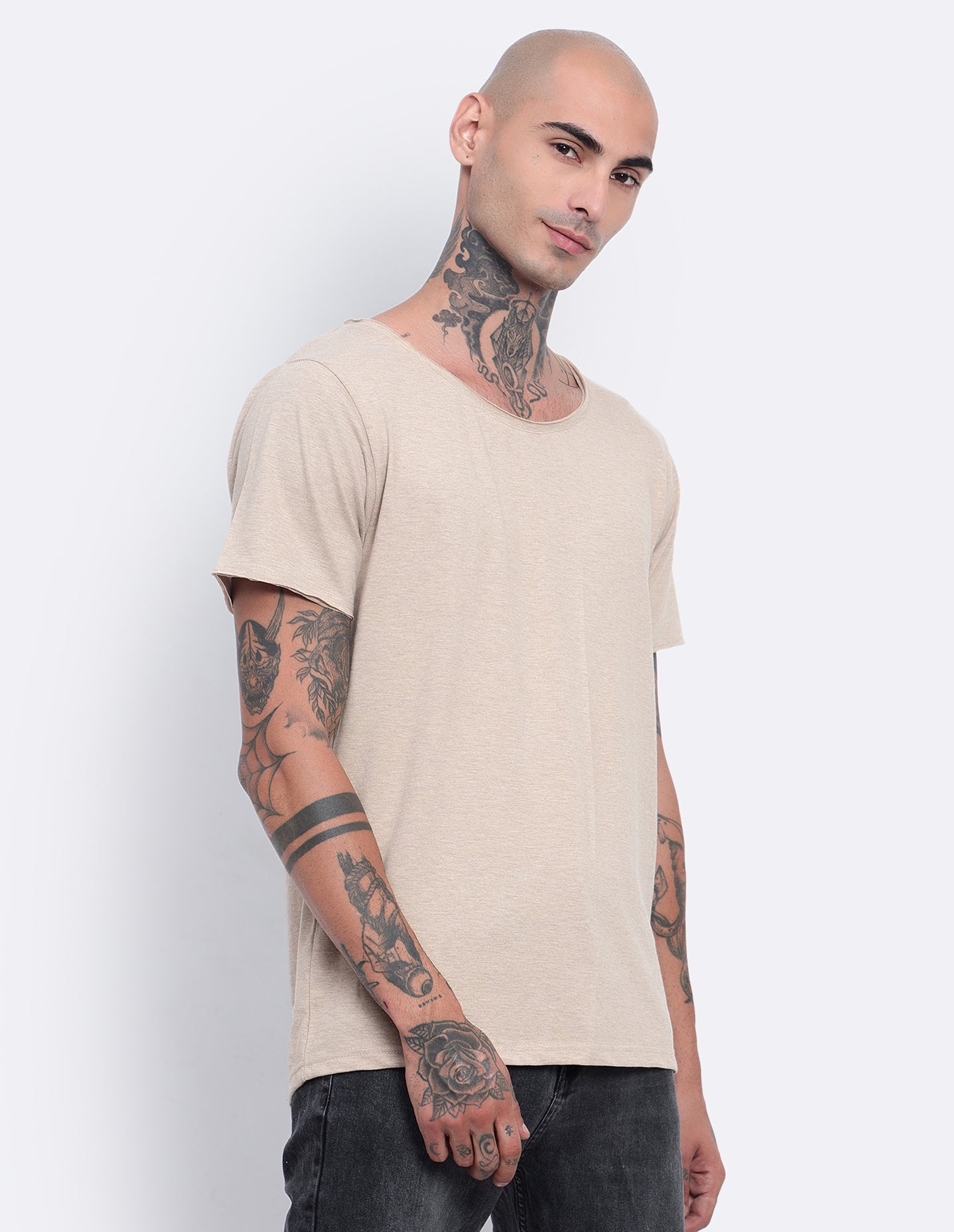 Melange Scoop Neck T-Shirt