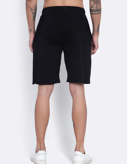 Smoking Skull Print Shorts