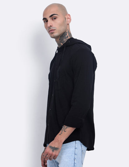 Textured Hoodie Shirt
