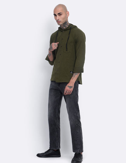 Textured Hoodie Shirt